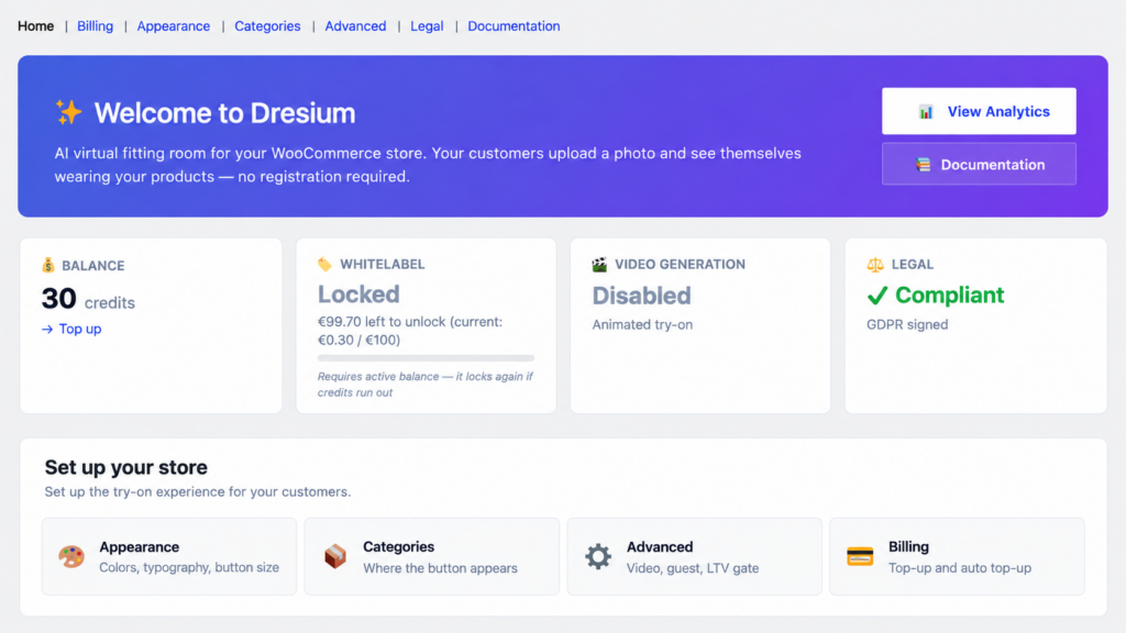 WooCommerce virtual try-on plugin setup: install, category selection and try-on button styling